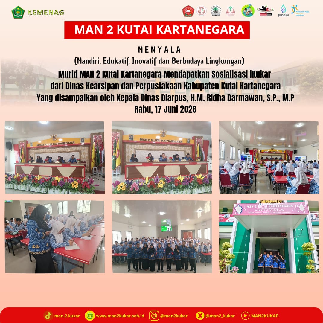 Kepala Dinas Kearsipan dan Perpustakaan Kukar Sosialisasikan Aplikasi iKukar di MAN 2 Kukar